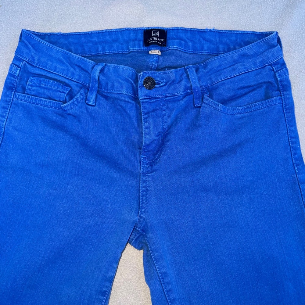 Just Black Royal Blue Skinny Jeans Size 27 Made in USA Stretch Denim